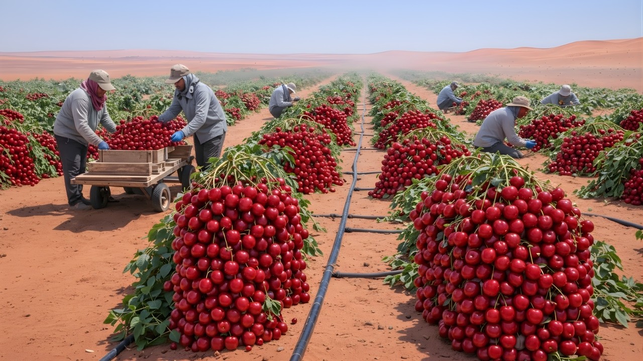 Unbelievable! How Desert-Grown Cherries Turn into Liqueur & Sweet Preserves (Full Process)