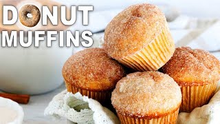 DONUT MUFFINS | Tastes **EXACTLY** Like a Cinnamon-Sugar Cake Donut!