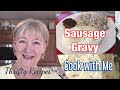 EASY Sausage Gravy over Shortcut Biscuits for 2 to 4
