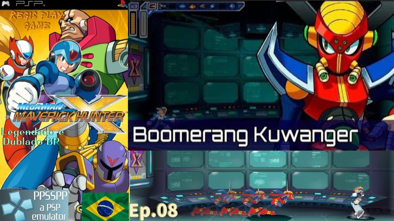 Mega Man Maverick Hunter X PSP Boomerang Kuwanger Dublado e Legendado em português Br