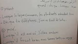 اللغة الفرنسية. التزامن في زمني  الماضي و الحاضر
