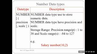 SQL Course Lecture 3  Oracle Datatypes revised