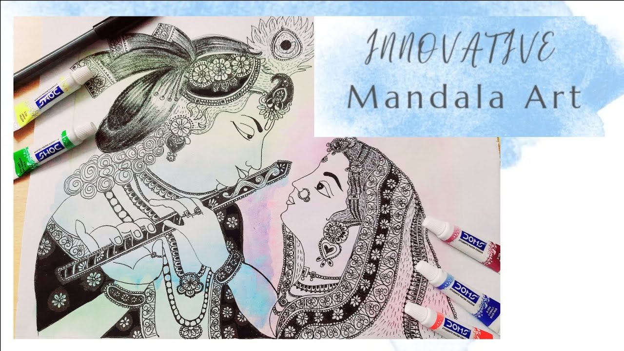 Innovative Mandala Painting 🖼 ️Watercolor fusion Zentangle Mandala