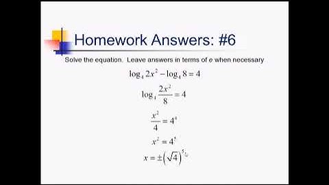 Logarithmic Equations: Problem Set #1