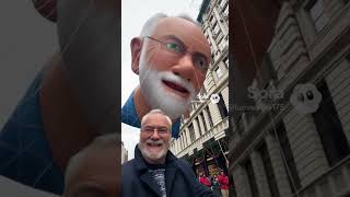 Grandpa Is Excited To Have A Balloon In His Likeness At Macys Annual Parade.