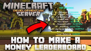 How to add a MONEY LEADERBOARD to your Minecraft Server! Super Easy!