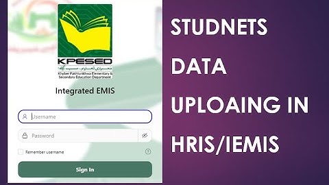 Students Data Uploading in HRIS/iEMIS Latest (Limited Filed)