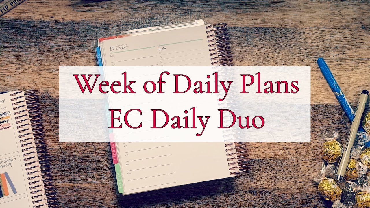FUNCTIONAL PLANNING || WEEK OF DAILY PLANS || ERIN CONDREN DAILY DUO ...
