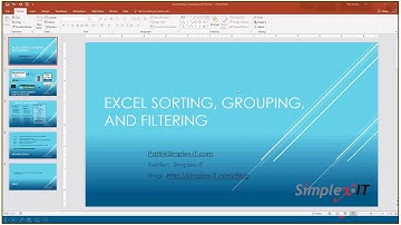 Excel sorting, grouping and filtering
