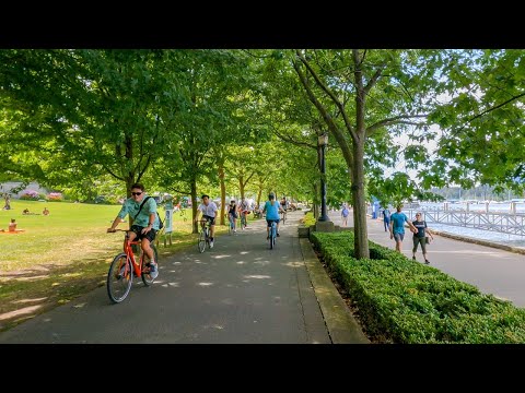 वीडियो: चलना, स्टेनली पार्क सीवॉल वैंकूवर पर बाइक चलाना