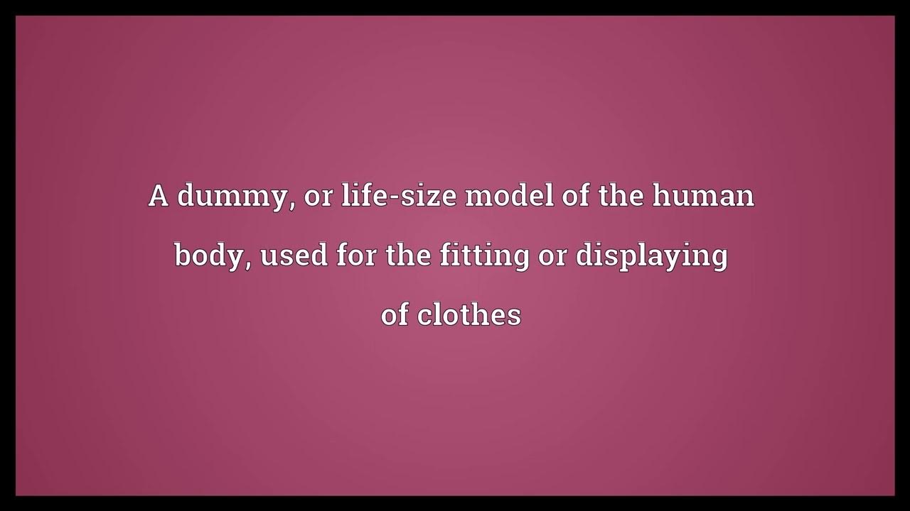 Mannequin Meaning YouTube