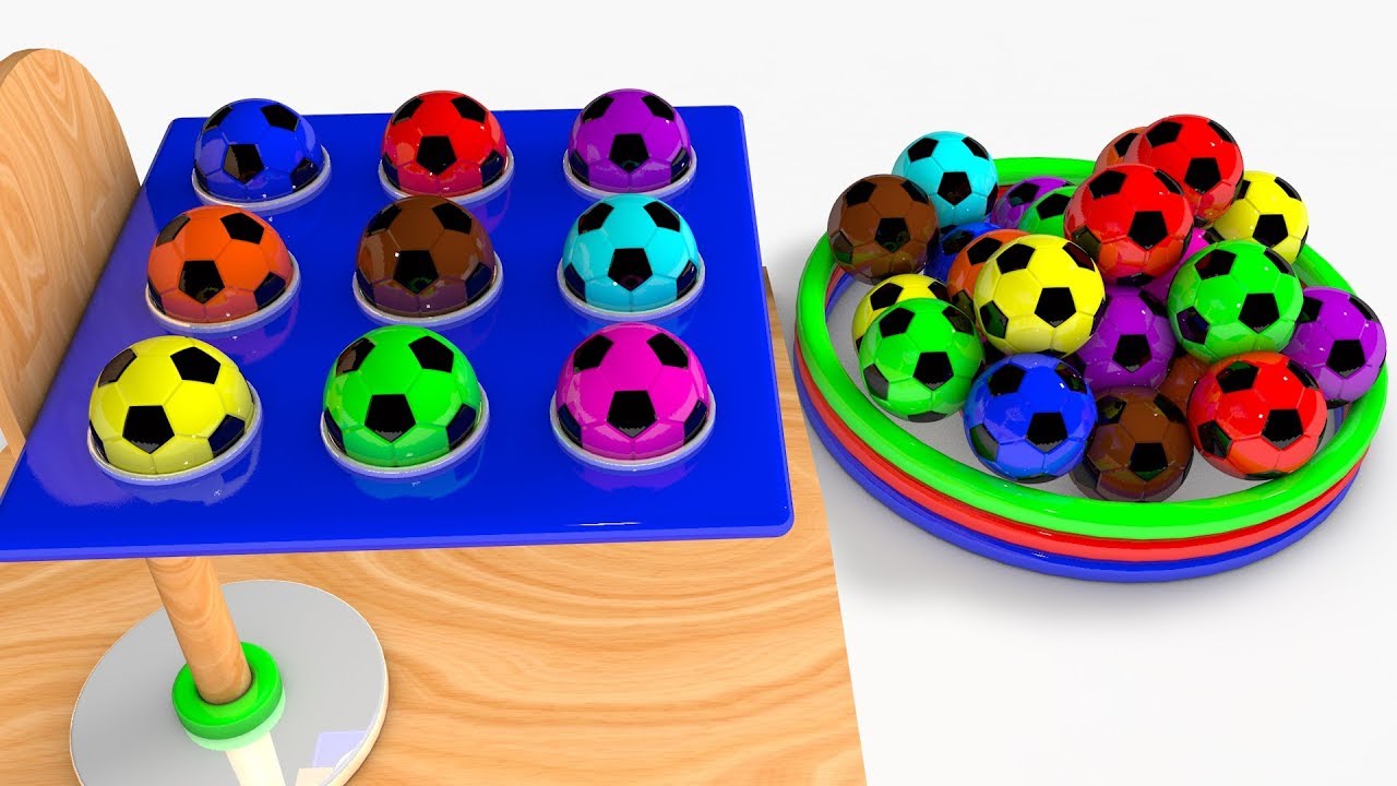 Learn Colors with Soccer Balls  For Kids - Colours For Children Toddlers