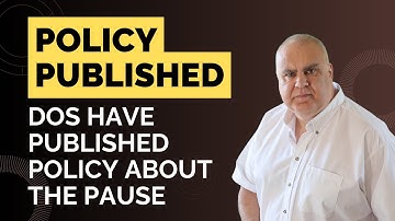 DV Lottery Greencard | Pause update number 2 - DoS have now published their policy