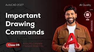 Important Drawing Commands in AutoCAD: Line, Polyline, Circle, Arc, Rectangle & More | Hindi/Urdu