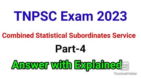 Tnpsc Combined Statistical subordinates service exam tentative Answer key 2023/statistics exam 2023