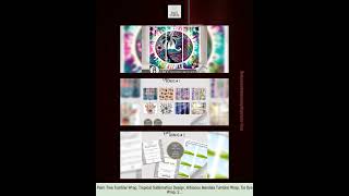 Palm Tree Tumbler Wrap, Tropical Sublimation Design, Hibiscus Mandala Tumbler Wrap, Tie Dye Wrap,...