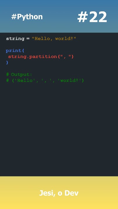 #python - Dividindo Strings com o Método partition - YouTube