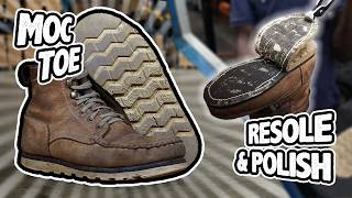 Resoling & Beeswaxing 4 Month Old Moc Toe Boots // Jim Green Footwear