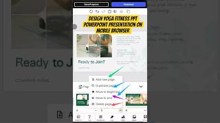 Gym Yoga PPT Presentation Design on Mobile - Slides, Images, Edit (No App, No PC) #gymbusiness