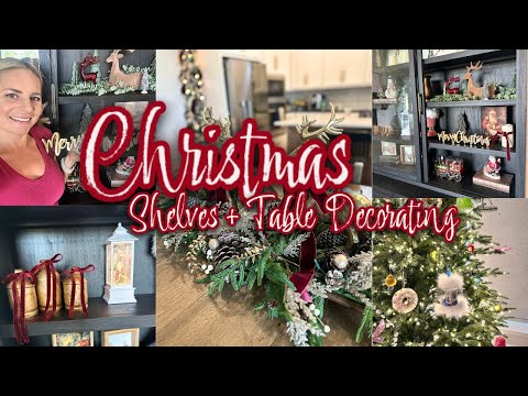 Elegant Christmas Table And Shelves Decor Ideas / Timeless Burgundy & Gold Christmas