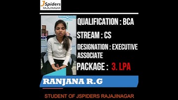 JSPIDERS RAJAJINAGAR STUDENT | RANJANA R.GIRIYAPPANAVAR | FEEDBACK |EXECUTIVE ASSOCIATE🤩