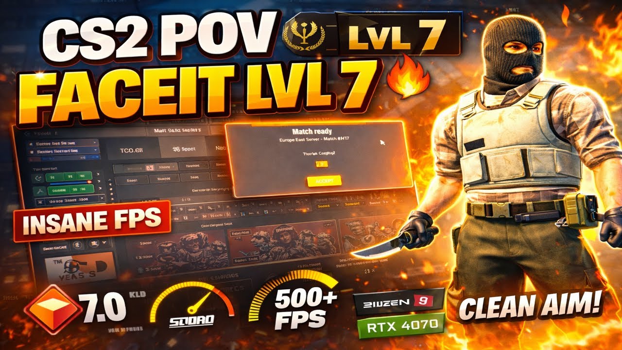 CS2 POV FACEIT LVL 7 😈 |  500+ FPS