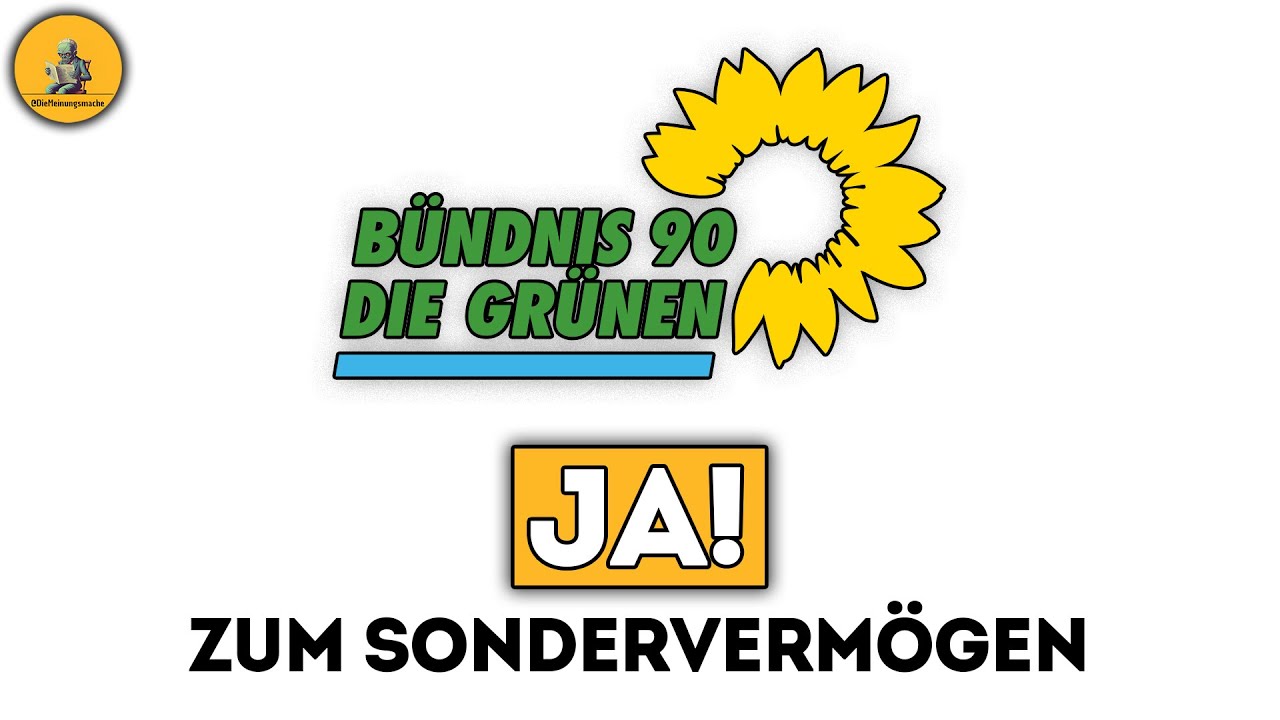 Die Grünen stimmen dem Sondervermögen zu... 😶