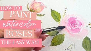 How to Paint Watercolor Roses (the easy way!)