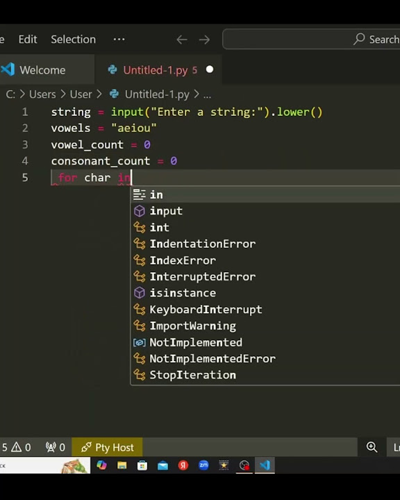 Count Vowels and Consonants in Python: Quick Code Tutorial - YouTube