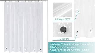 8 Gauge Heavy Duty PEVA Shower Curtain Liner – Durable, Waterproof, and Easy to Clean