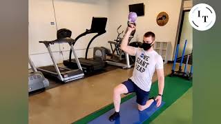 Half kneeling bottom up KB press