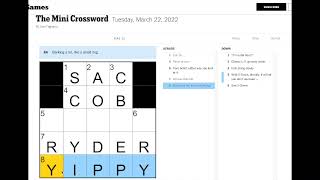 Doing the Mini Crossword for 3/22