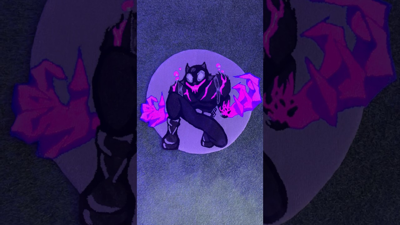 My FIRST NEON rug! Phantom Meowscles😱🙀!