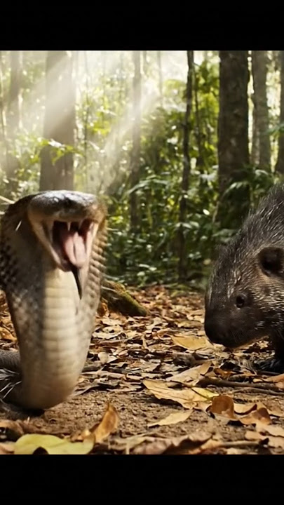 The cobra was covered with thorns when it dared to attack the porcupine.