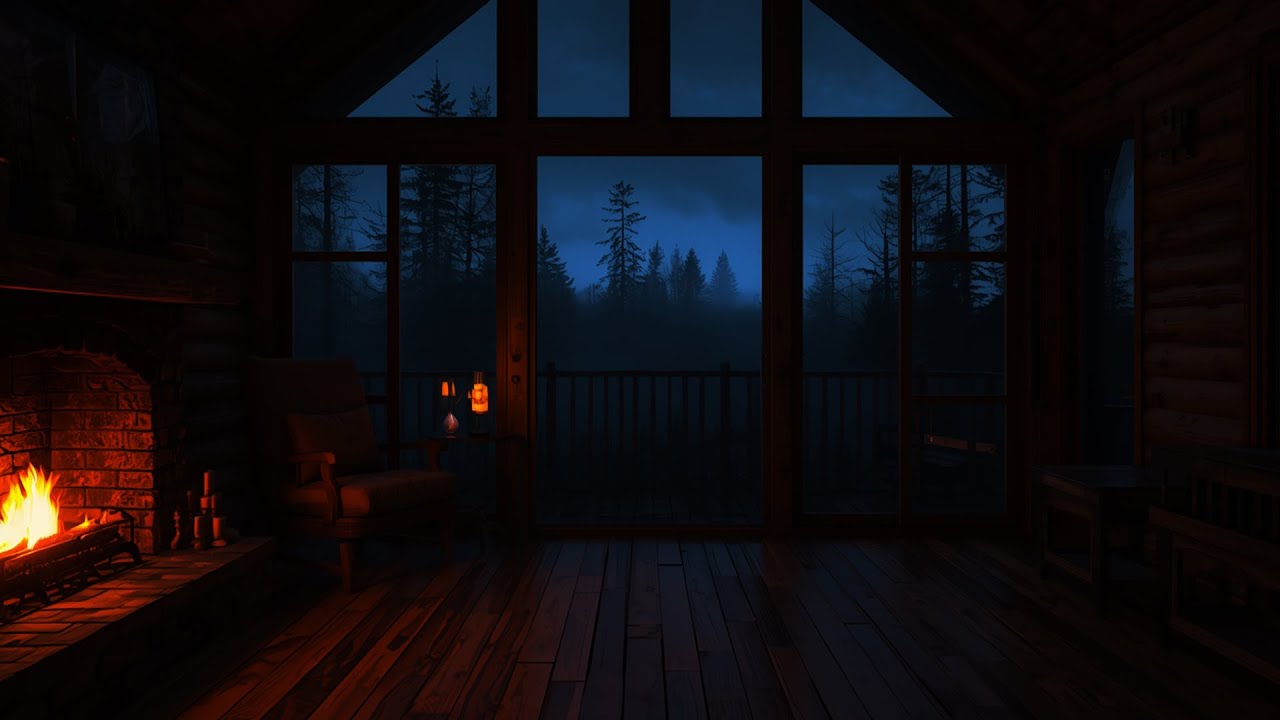 Cozy Rain & Crackling Fireplace Sounds for Deep Sleep, Relaxation, and Stress Relief 🌧🔥