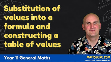 Substitution of values into a formula and constructing a table of values | MaffsGuru.com