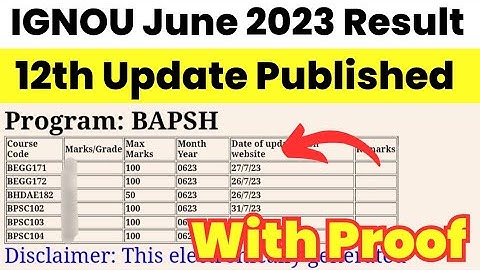 Maximum रिज़ल्ट आ गया | IGNOU June 2023 Result 12th Update Published | Ignou result update 2023