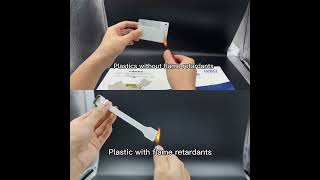 The difference between plastic with flame retardant and no flame retardant #shorts  #plastic #fire