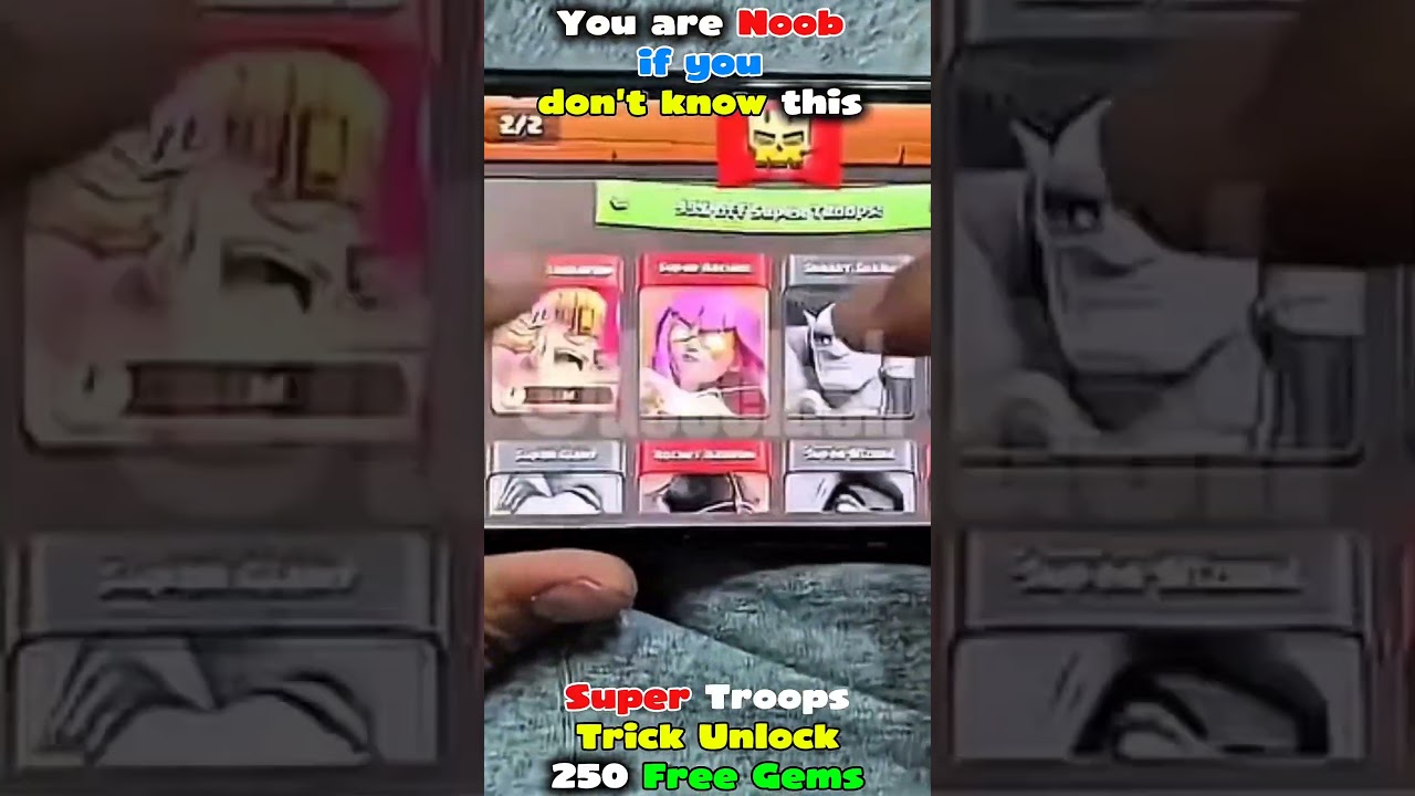 Super Troops trick Unlock get 250 free gems 