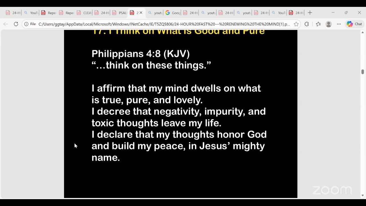 7TH HR- 24HR FAST- RENEWING MY MIND