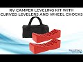 RV Camper Leveling Kit with Curved Levelers and Wheel Chocks