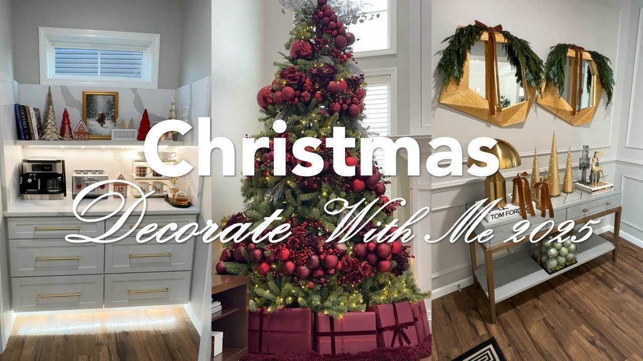 CHRISTMAS DECORATE WITH ME 2025 |LIVING ROOM, ENTRYWAY, COFFEE STATION | CHRISTMAS DECORATING IDEAS