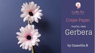 How to make Paper Gerbera flower from crepe paper - Easy and realistic crepe paper flowers