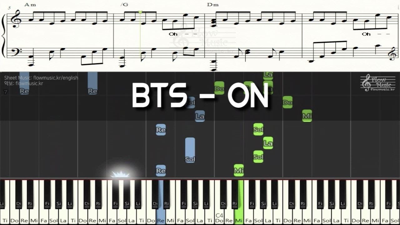 BTS ON Piano Sheet Music (방탄소년단 온 피아노악보) YouTube