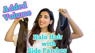 How to tie The Halo Hair Extensions & Pair Side Patches With it | Nish Hair