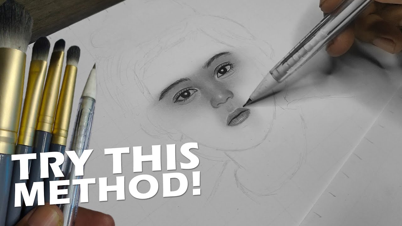 SKIN TONE PROCESS Using Mechanical Pencil and Make-up Brush - YouTube
