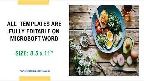 Editable Recipe Templates in Microsoft Word + 3 FREE Templates Grocery List Meal Planner Recipe Card