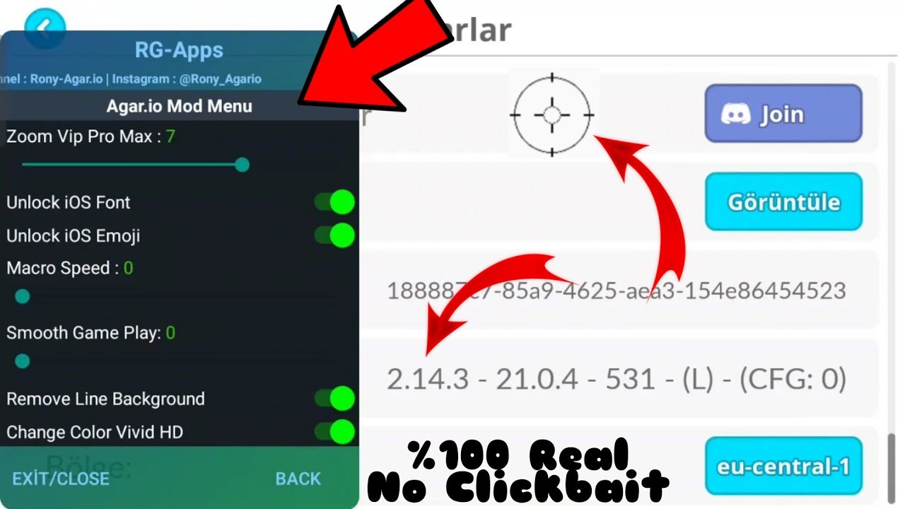 AGARIO NEW IOS 2.14 MACRO + ZOOM MOD MENU TUTORIAL(AGAR.IO MOBILE) 