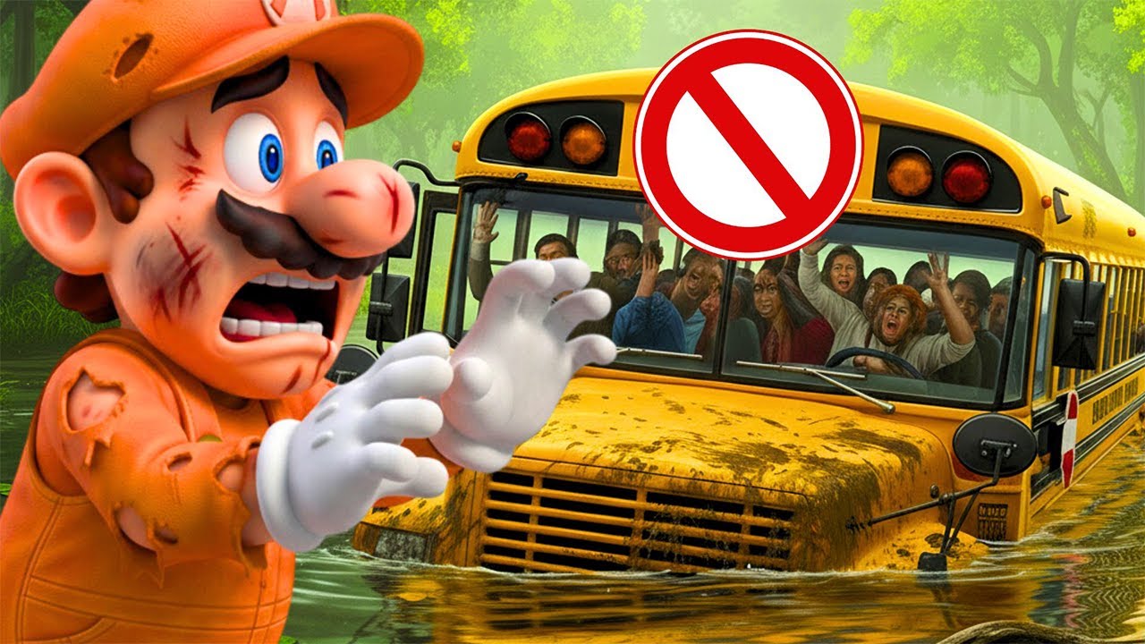 JCB Cartoon | Bus Accident Mario Pulling Tow truck Crane Loader Excavator | BIP BIP TOYS