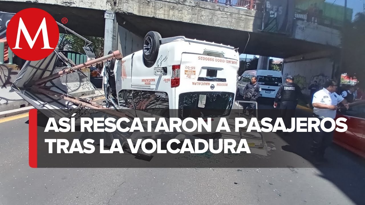 En Edomex, combi cae de puente sobre Periférico en Tlalnepantla - YouTube